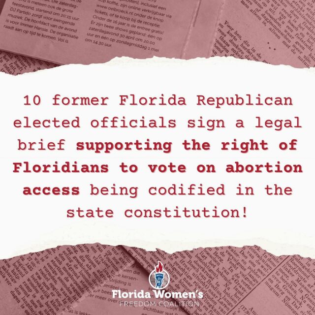 Some uplifting news coming out of Florida this weekend as 10 former Republican elected officials sign a legal brief in support of letting Floridians decide if abortion access should be enshrined in the constitution. This is a step forward, and reaffirms that abortion freedoms are not a partisan issue- they affect all Floridians. 

#abortionontheballot #florida #florida2024 #abortion #miami #abortionaccess #reproductiverights #abortionishealthcare #abortion #healthcare #freedom #democrat #republican #miamidade #petitions #feminist #womenshealth #floridawomen #freedom #floridapolitics #election #data #dobbs #roe #congressionaldistrict #southflorida