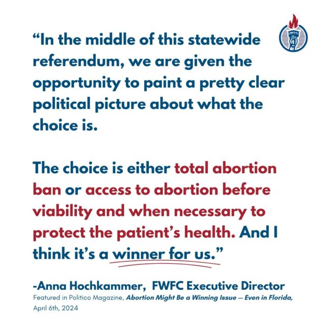 “I think it’s a winner for us.”

FWFC Exec. Director Anna Hochkammer interviewed in Politico magazine. Link in comments.

#abortionontheballot #florida #florida2024 #abortion #miami #abortionaccess #reproductiverights #abortionishealthcare #abortion #healthcare #freedom #democrat #republican #miamidade #petitions #feminist #womenshealth #floridawomen #freedom #floridapolitics #election #data #dobbs #roe #floridawomensfreedomcoalition #fwfc #petitioncollection #floridasupremecourt