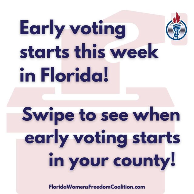 Early voting starts today in some Florida counties! 

Check when and where you can vote Yes On 4 early: dates, times and locations are on your county’s Supervisor of Elections’ website. Find it here: www.myfloridaelections.com/Contact-your-SOE 

#YesOn4