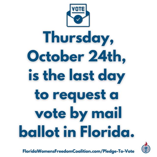 The last day to request a mail in ballot in Florida is this Thursday, October 24th! 

#YesOn4